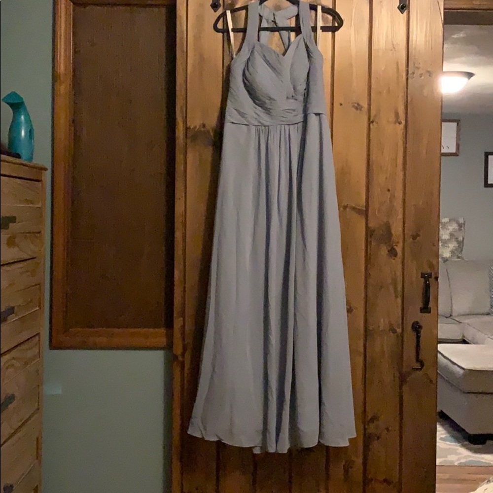 Dusty blue bridesmaid dress